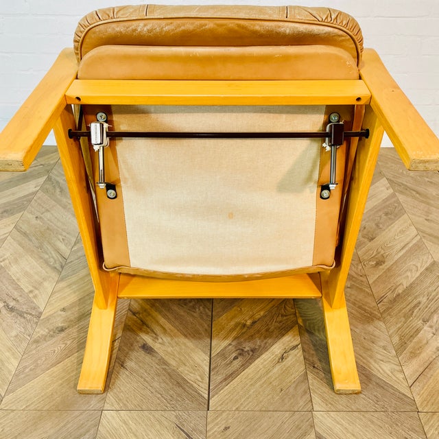 Mid-Century Leather Lounge Chair by Skoghaug, 1970s For Sale - Image 16 of 18