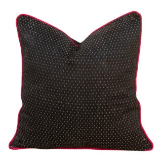 Ratri Black Dotted Ahir Handloom Pillow For Sale
