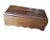 Hollywood Regency Traditional Country Rustic Elegant Box: Solid Wood, Hinged Lid, Gold Tone Trim, Scalloped Walnut Ornamental Facial Tissue Napkin Holder Decor For Sale - Image 3 of 10