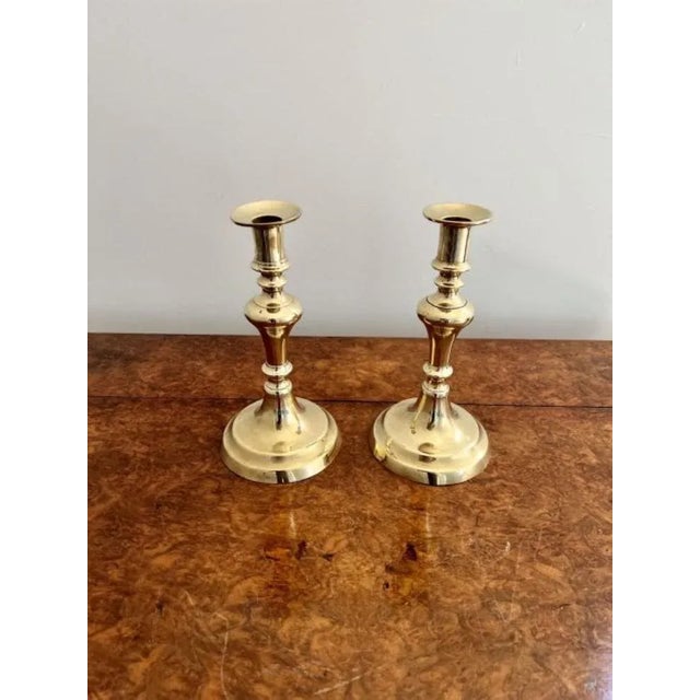 Victorian Brass Candlesticks, 1880s, Set of 2 For Sale - Image 6 of 6