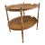 Vintage Italian Hand Painted Tole Collapsible Double Tray Tea Cart Table For Sale