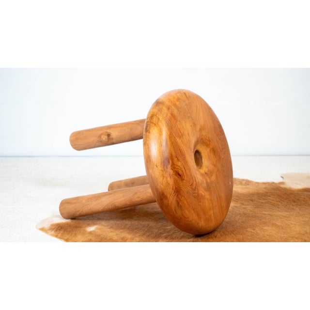 Bertel Gardberg 1970s Mid Century Artek Bertel Gardberg Style Wooden Stool For Sale - Image 4 of 12