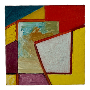 Clark Murray Rare 1980's Original Abstract O/C Painting, in Tones of Yellow & Red