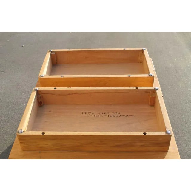 Chestnut Moderne Oak End Tables - a Pair For Sale - Image 8 of 12