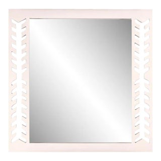 Fleur Home Audubon Spruce Square Mirror in Frosted Petal, 24x24 For Sale