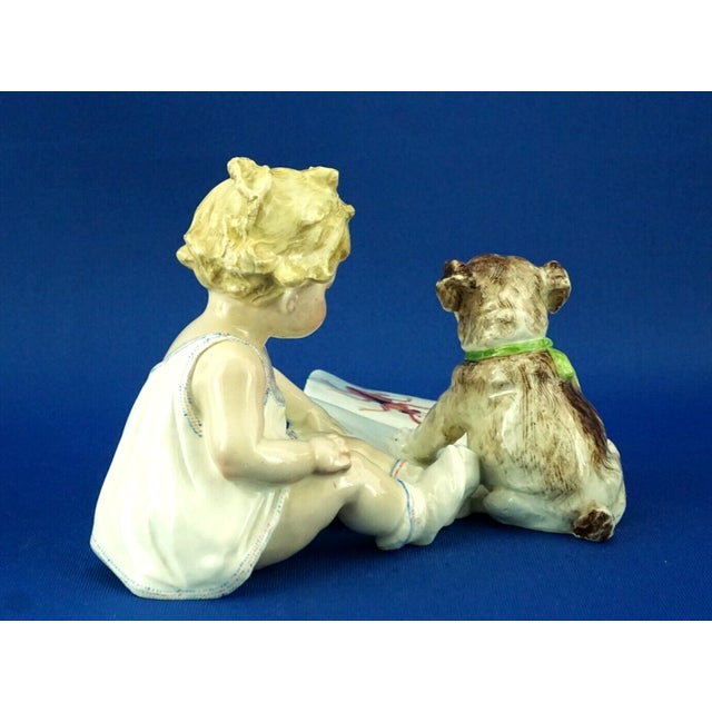 1920s Little Girl and Dog Figure by Arturo Pannunzio, Italy, 1890s-1910s For Sale - Image 5 of 18