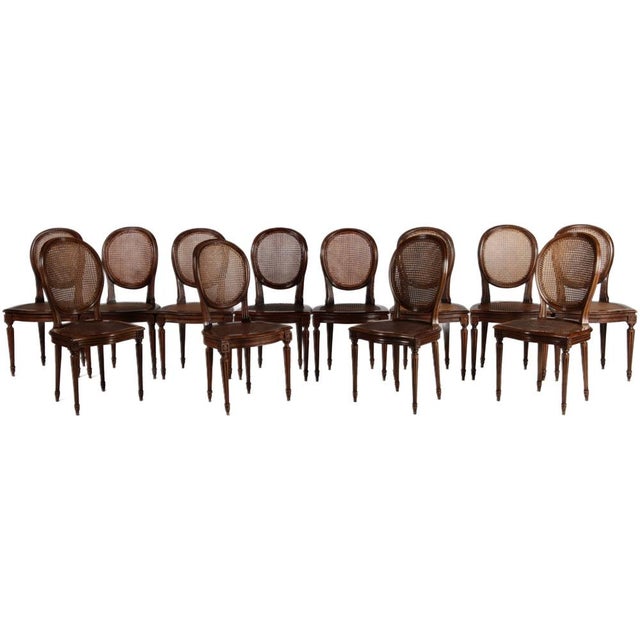 Baroque Antique Louis XVI Chairs with Viennese Caning, 1880, Set of 12 For Sale - Image 3 of 16