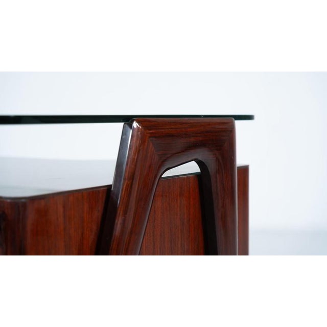 1950s Mid-Century Modern Vittorio Dassi Desk, Wood and Glass, 1950s For Sale - Image 5 of 18