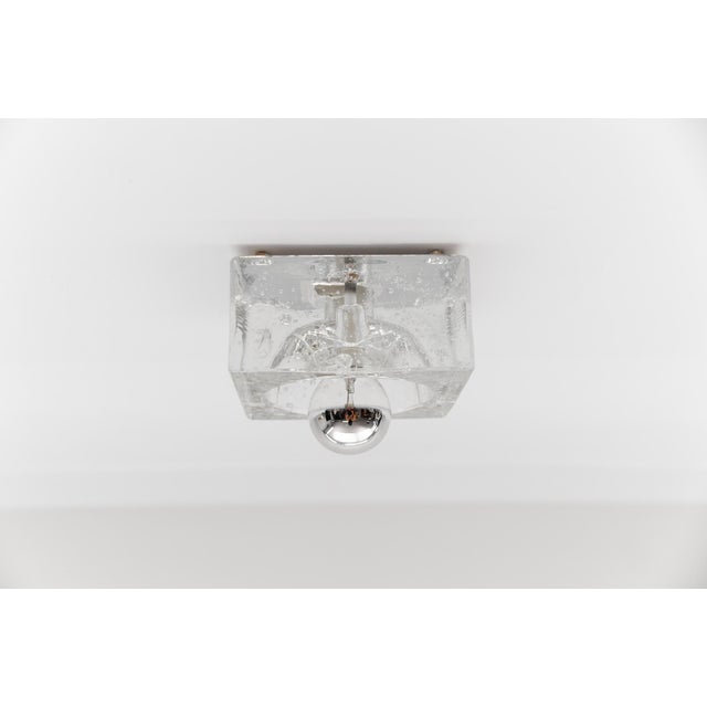 Glass Hand-Blown Ice Cube Wall Lamps by Müller & Zimmer, Germany, 1960s, Set of 3 For Sale - Image 7 of 14