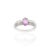 Vivid Pink Sapphire & Diamond Cluster Statement Ring Size 7 in 18k White Gold For Sale - Image 4 of 10