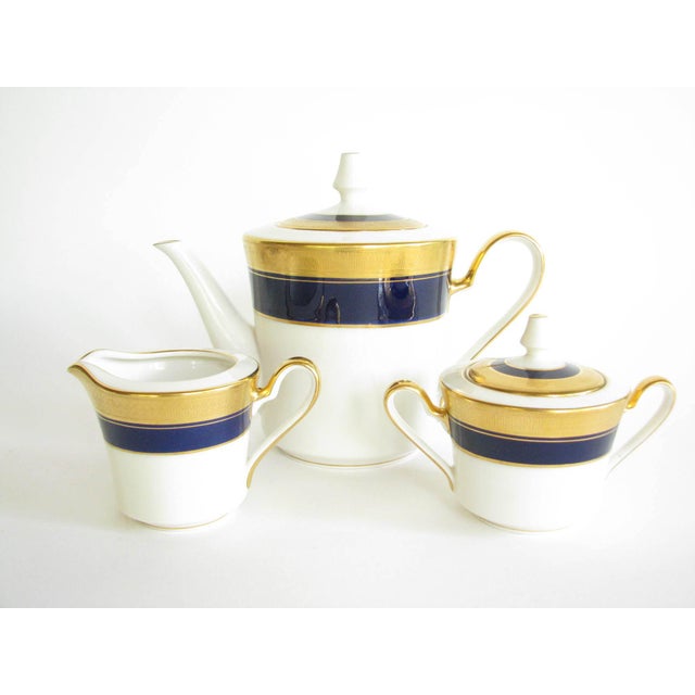 Vintage Noritake Cobalt and Gold Encrusted Band Tea Set 21 Pieces Chairish