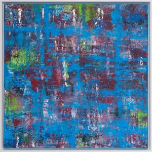 "Abstract_008" Contemporary Oil Painting on Canvas, Framed
