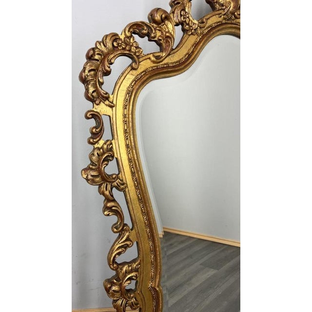Vintage French Wall Mirror with Ornate Carved Frame For Sale - Image 6 of 10