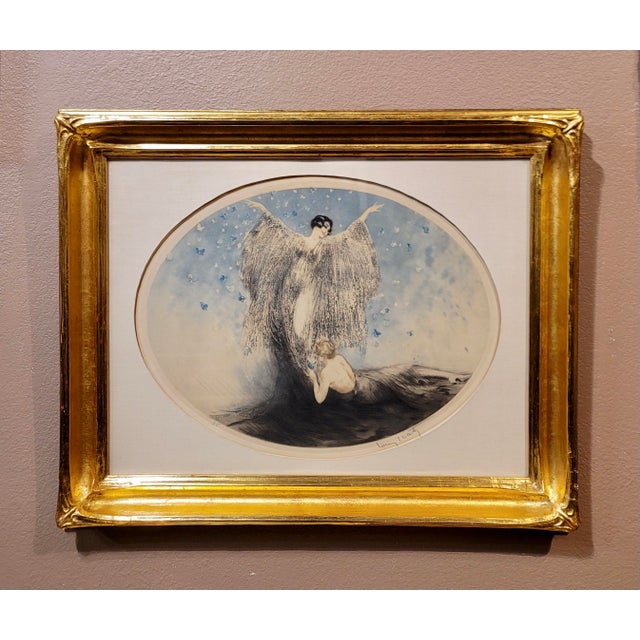 Louis Icart "Petits Papillons" Little Butterflies -Original 1926 Etching Aquatint Colored etching on Wove Paper - Pencil...