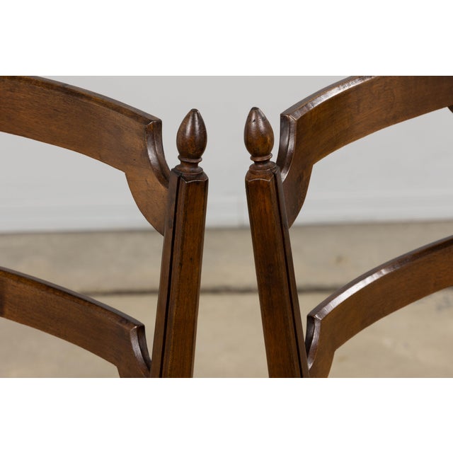 Antique French Louis XVI Style Ladder Back Walnut Dining Chairs W/ Rush Seats - Set of 8 For Sale - Image 17 of 18