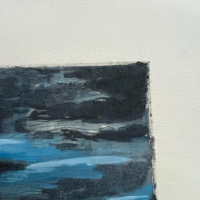 Art by Gina Kail June 1998 Scenic Blue Abstract Landscape 7 Monoprint For Sale - Image 4 of 9