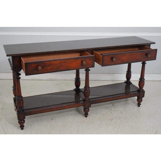 Traditional Henredon Acquisitions Granite Top Console Table For Sale - Image 3 of 18
