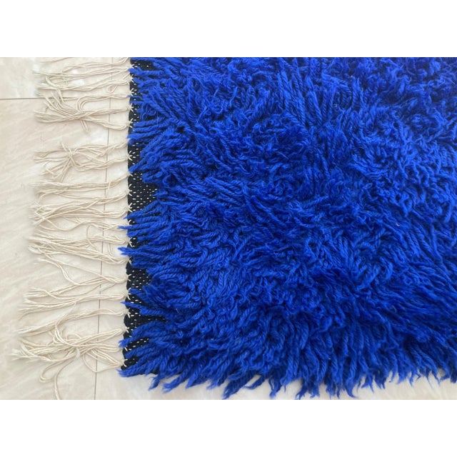 Mid-Century Danish Blue Carpets in Wool, 1970s, Set of 2 For Sale - Image 6 of 8