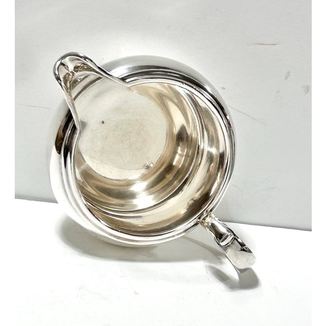 Metal Vintage Silverplate Gravy Boat With Scroll Handle, Reed & Barton For Sale - Image 7 of 8