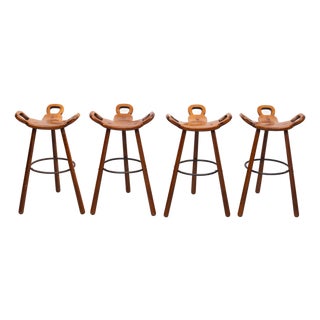 Marbella Bar Stools by Sergio Rodrigues for Confonorm, Spain, 1970s, Set of 4 For Sale