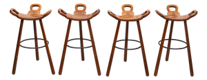 Marbella Bar Stools by Sergio Rodrigues for Confonorm, Spain, 1970s, Set of 4