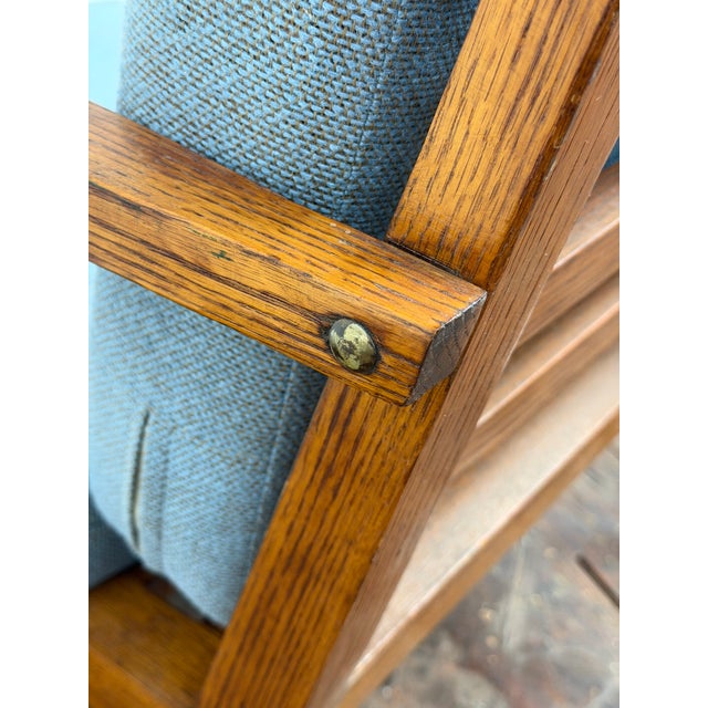 Mid Century Modern Oak Slat Construction Z Chair, Crawford Furniture For Sale - Image 12 of 14