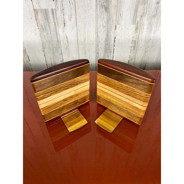 Vintage Stacked Solid Wood Bookends For Sale - Image 11 of 13