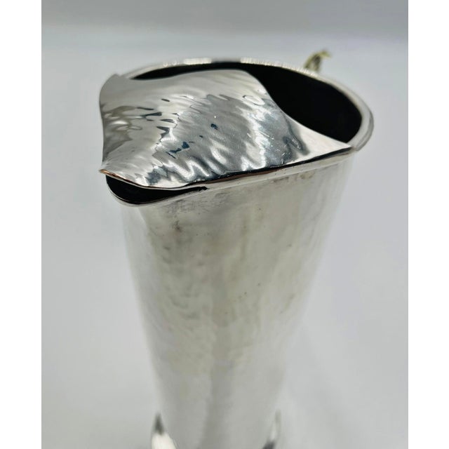 1960s Los Castillo Silver-Plated Pitcher With Lapis Bird Handle, Taxco For Sale - Image 11 of 16