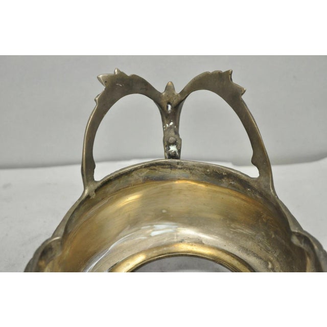 Vintage French Louis XVI Baroque Style Bronze Planter Centerpiece Bowl Dish For Sale - Image 14 of 18
