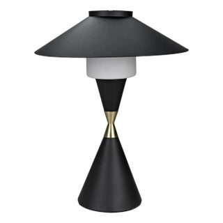 NOIR Lucia Table Lamp, Black Iron with Mb Detail For Sale