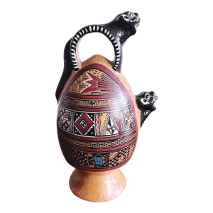 Vintage Cusco Peruvian Jaguar Terracotta Vessel