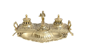 Inkwell in Gilded Bronze, Late 19th Century
