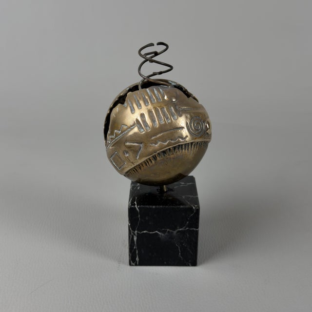 After Guido Armeni, Abstract Sphere, 20th Century, Bronze on Marble Base For Sale - Image 4 of 13