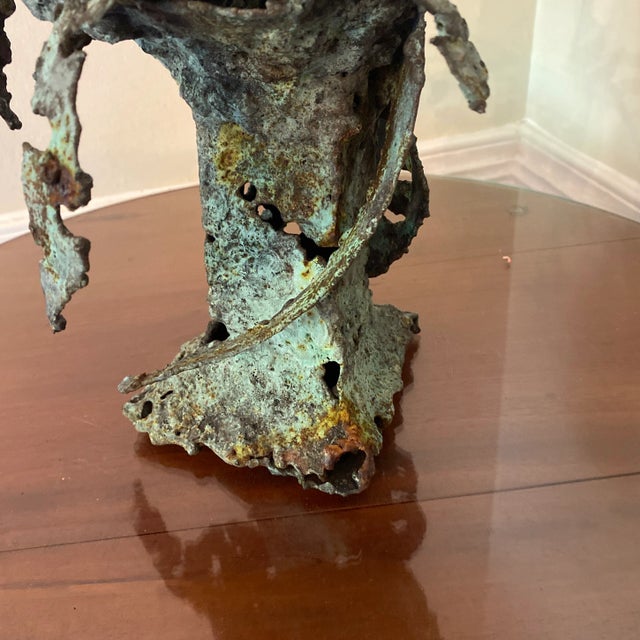 Early 21st Century Bronze Artist Made Brutalist Style Flower Sculpture For Sale In Atlanta - Image 6 of 9