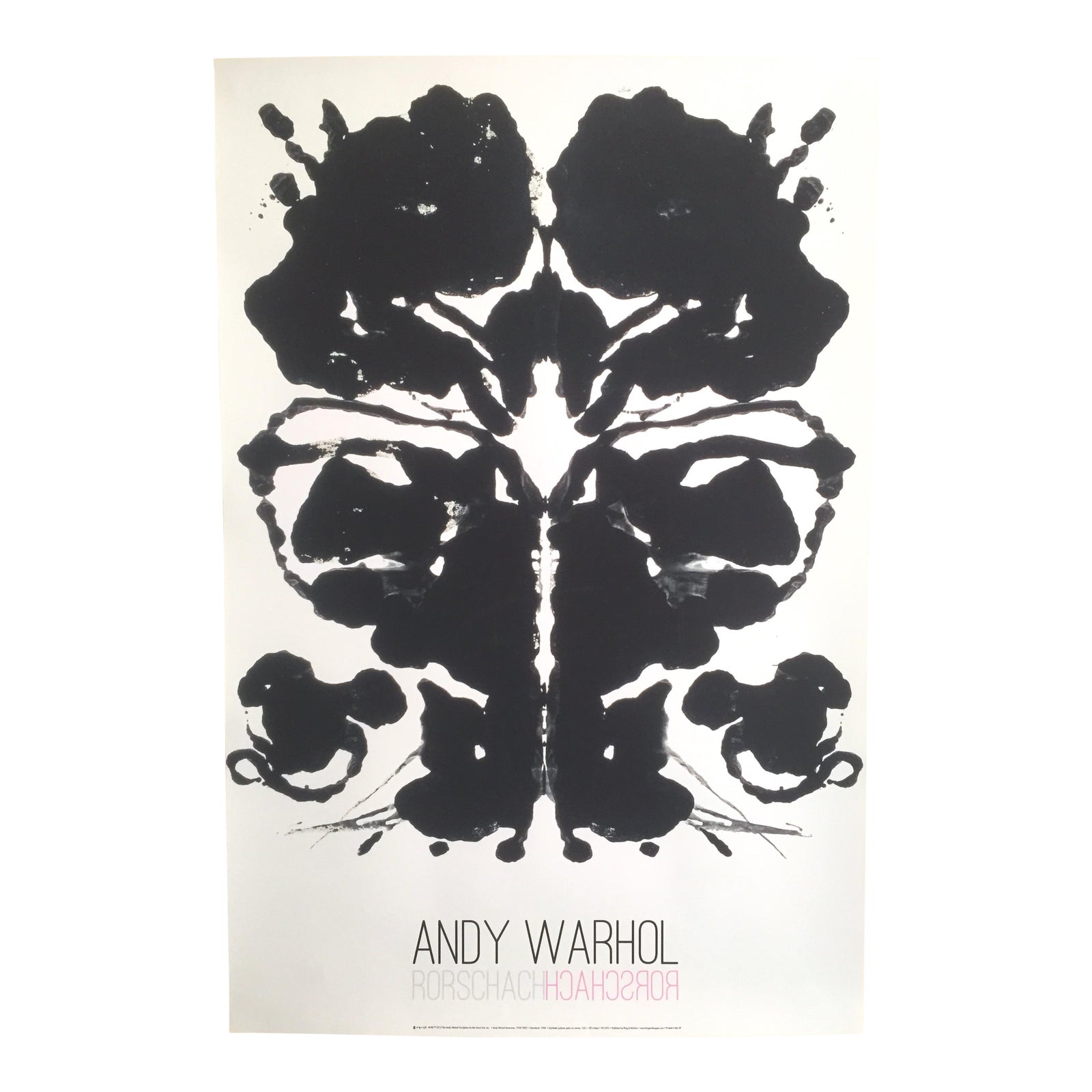 Andy Warhol Foundation Lithograph Print Pop Art Poster Rorschach Inkblot 1984 Chairish