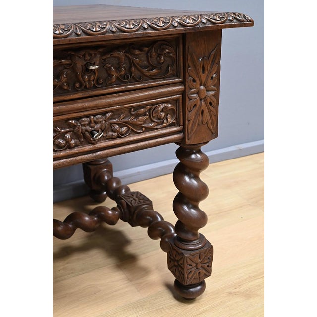 Late 19th Century Neo-GothicOak Desk For Sale - Image 10 of 18