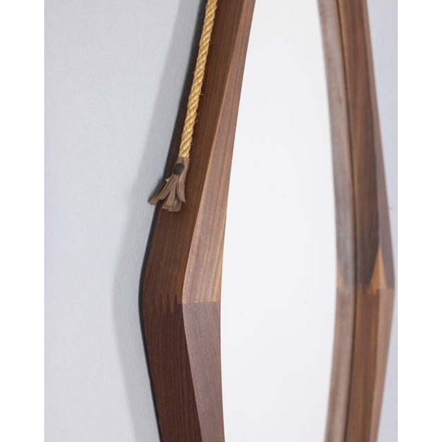 Italian Oval Wall Mirror in Wood, 1960s, in Good conditions. Designed 1960 to 1969