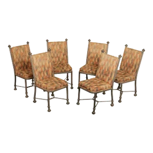 Pompeii Furniture Vintage Aluminum And Upholstered Dining Chairs - Set of 6