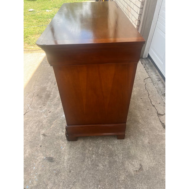 Louis Philippe French Mid-Century Modern 1960's Louis Philippe Walnut Commode For Sale - Image 4 of 12