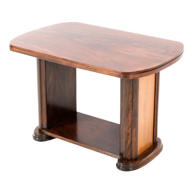 Art Deco Walnut Coffee Table from Broeders Rens Amsterdam, 1930s For Sale