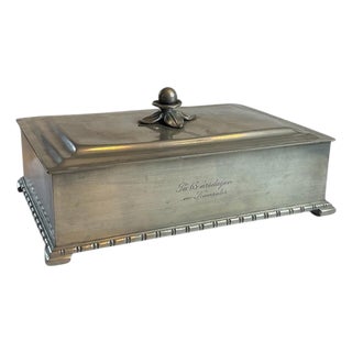 Vintage Swedish Pewter Cigar Box from GAB, 1934 For Sale
