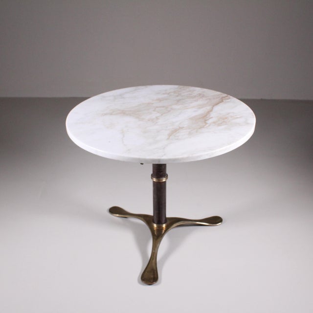 Brown Marble and Brass Coffee Table, 1950 For Sale - Image 8 of 11