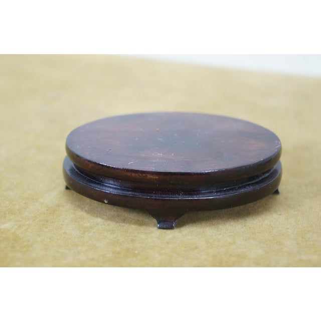 Vintage Chinese Brass Cloisonne Enamel Bird Figurine on Wood Stand 5" For Sale - Image 13 of 13