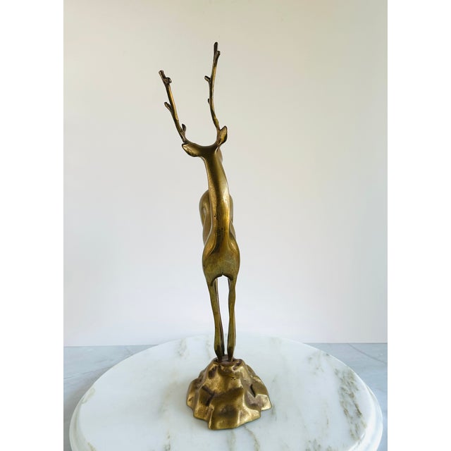 Deco Style Mid-Century Brass Deer Figure For Sale In Madison - Image 6 of 8