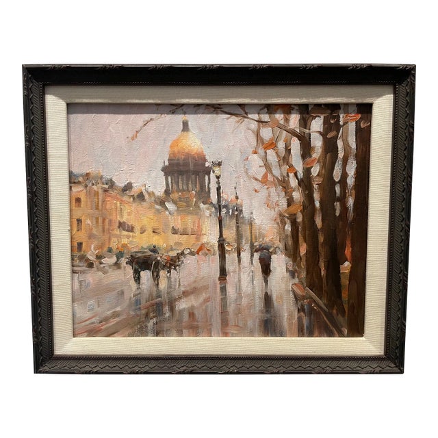 Vintage Cityscape on Canvas - St. Isaac Cathedral For Sale
