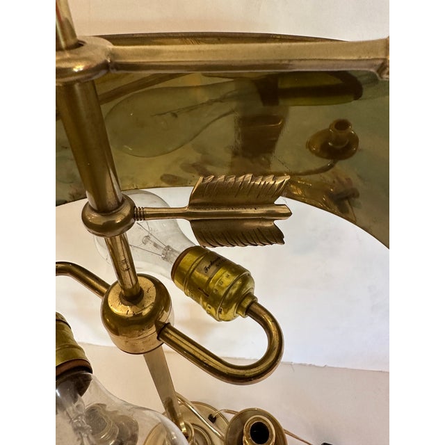 1970s 1970s Frederick Cooper Handpainted & Brass Buillotte Table Lamp For Sale - Image 5 of 8