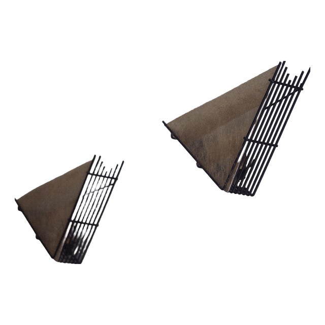 Vintage Wall Lamps in Metal and Fiberglass, 1960s, Set of 2 For Sale