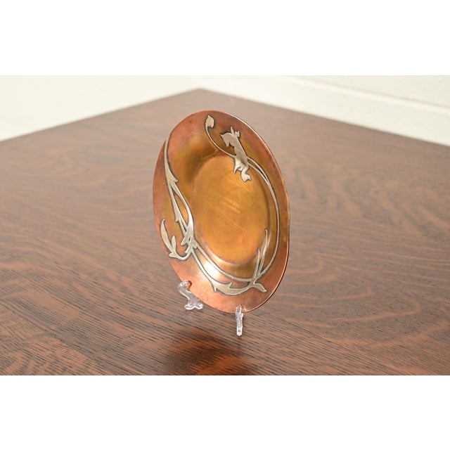 Art Deco Heintz Arts & Crafts Sterling Silver on Bronze Plate For Sale - Image 3 of 9