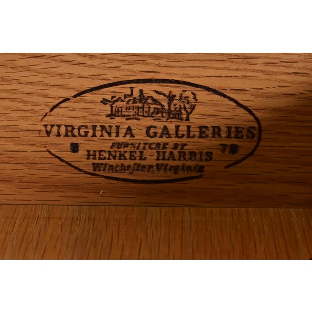 Henkel Harris Georgian Solid Cherry Wood Drop Front Secretary Desk With Bookcase Hutch, 1970s For Sale - Image 9 of 12