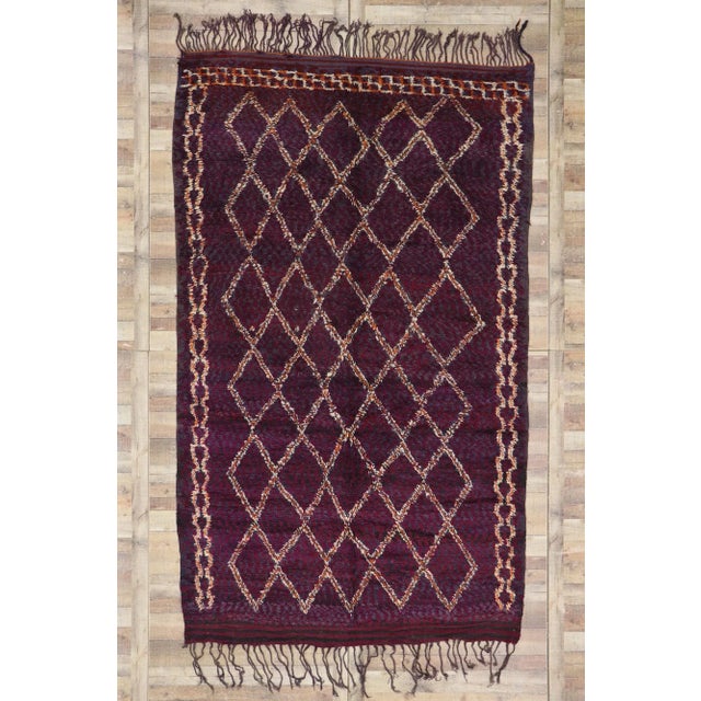 Purple Vintage Berber Beni M'Guild Moroccan Rug - 07'00 X 11'03 For Sale - Image 8 of 9